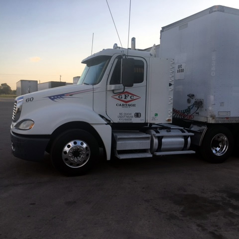 truck leaving the depot